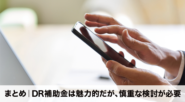 まとめ｜DR補助金は魅力的だが、慎重な検討が必要