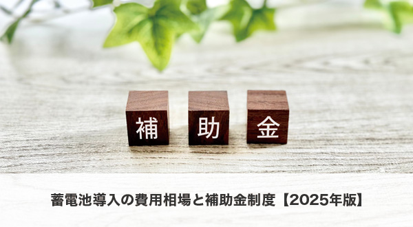 蓄電池導入にかかる費用と補助金の解説図（2025年版）