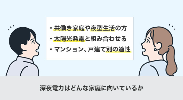 深夜電力はどんな家庭に向いているか